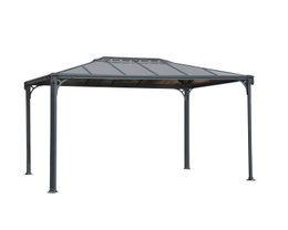 Moderne havepavillon i metal med fast tag Rektangulær metalpavillon med solid tag til haven
