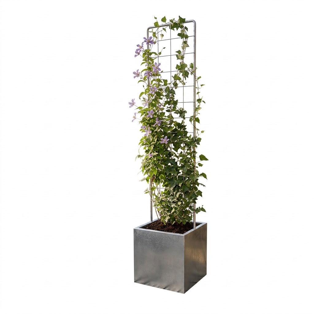 Plantekasse med espalier - Med flamingo, fødder, med kapilær