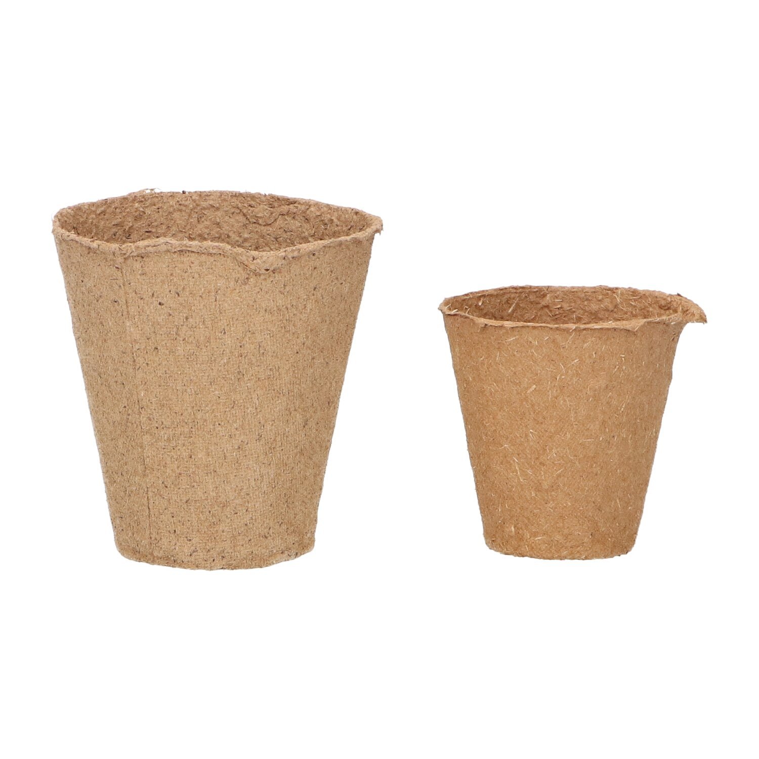 To brune biopotte til dyrkning af frø og planter