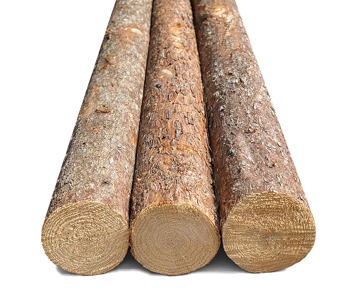 Granrafter med bark 220 cm fra BMB, naturbeskyttet grantræ ideel til raftehegn, havens afskærmning og byggprojekter, tæt vækst for lang holdbarhed