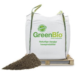 Stor GreenBio bigbag med dansk naturgødning på palle