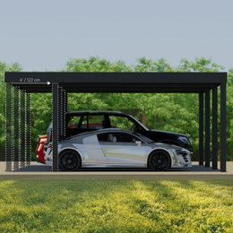 Dobbelt carport i stål til to biler Moderne dobbelt carport i stål til to biler