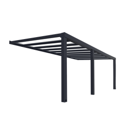 Moderne sort pergola i aluminium til terrasseoverdækning