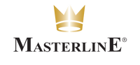 Masterline logo med gylden krone på lys baggrund