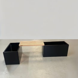 Sorte højbede med bænk - 80 x 40 x 40 cm Sorte højbede med bænk - 80 x 40 x 40 cm