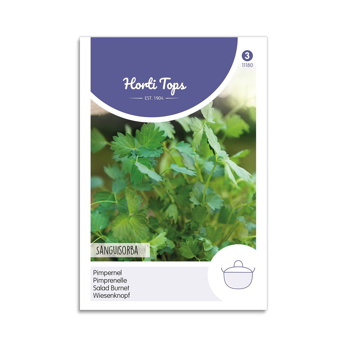 Salatburnet frø Horti Tops Horti Tops salatburnet frøpose med grønne blade