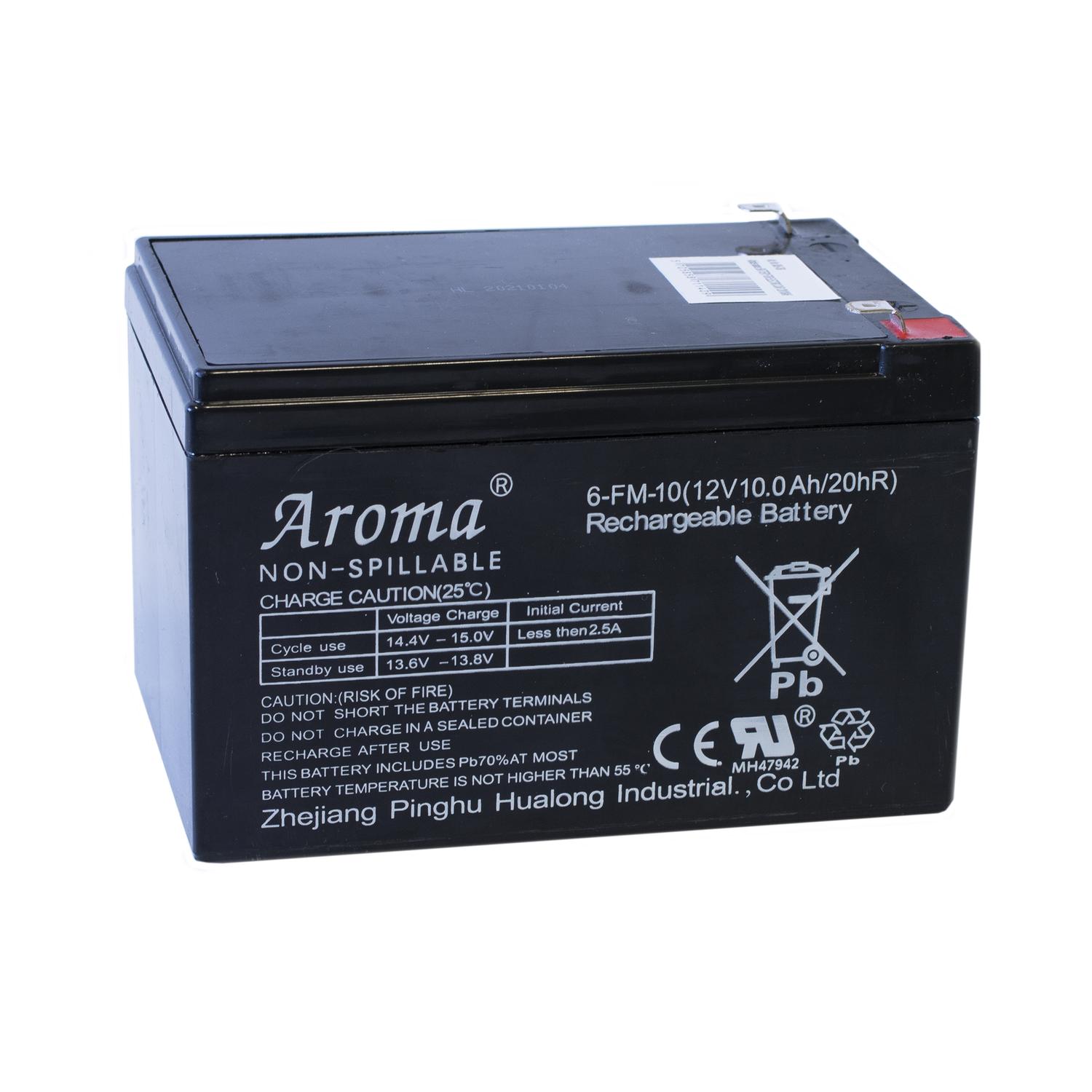 Sort Aroma 12V 10Ah genopladeligt batteri