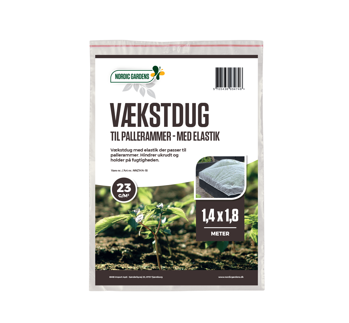Nordic Gardens vækstdug til pallerammer med elastik