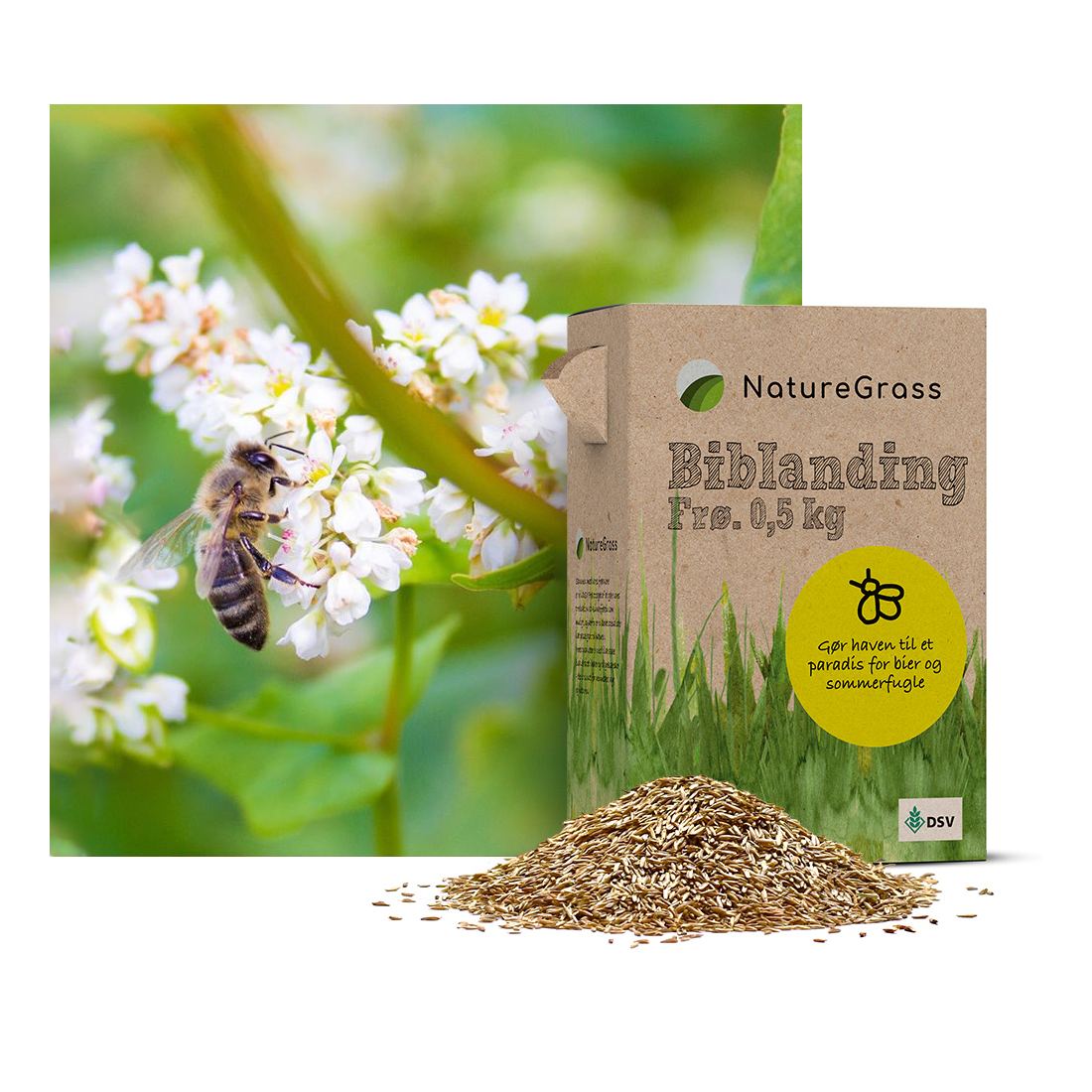 NatureGrass biblanding frø til bier og sommerfugle