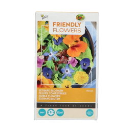 Buzzy Friendly Flowers spiselige blomsterfrø Pose med Buzzy Friendly Flowers spiselige blomsterfrø