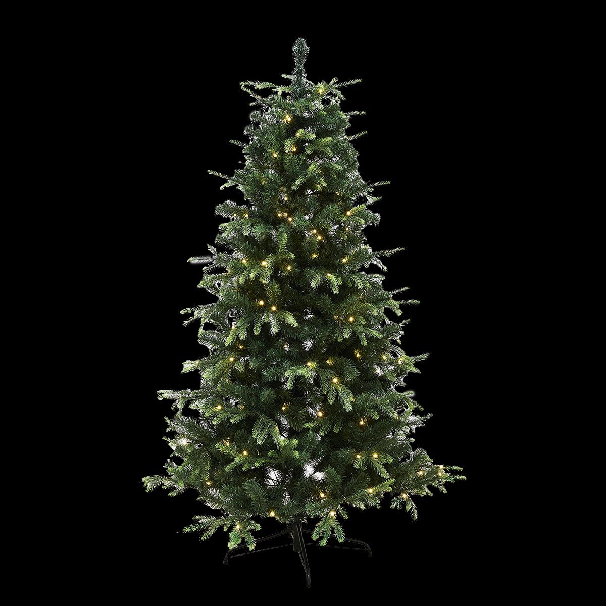 Kunstigt juletræ med LED-lys Grønt kunstigt juletræ med varme LED-lys