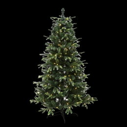 Kunstigt juletræ med LED-lys Grønt kunstigt juletræ med varme LED-lys
