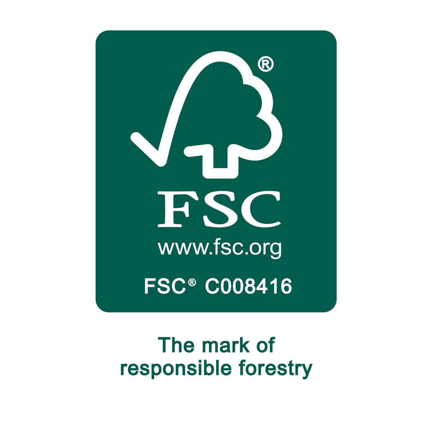 FSC-logo for ansvarligt skovbrug