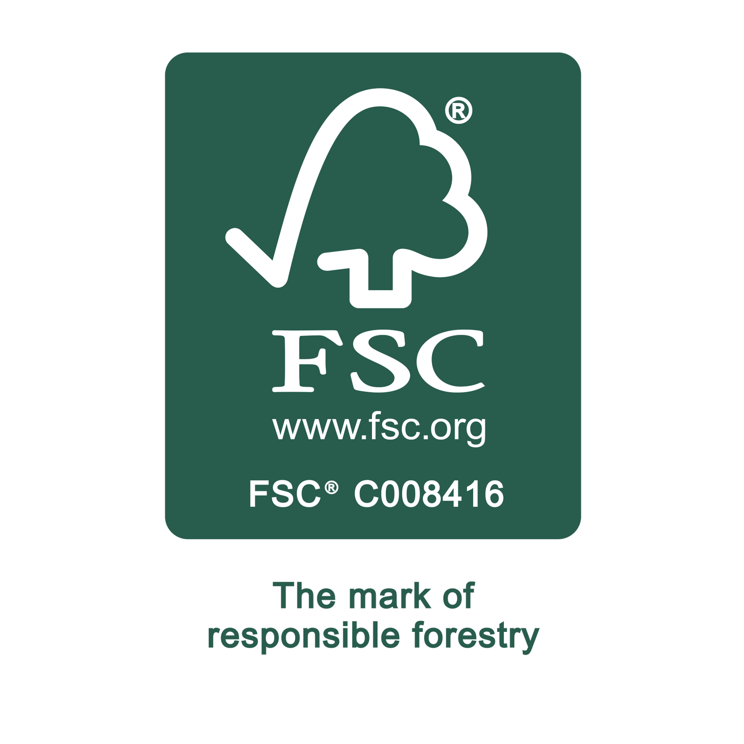 FSC-logo for ansvarligt skovbrug