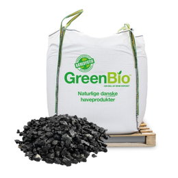 Stor GreenBio bigbag med biokul på palle