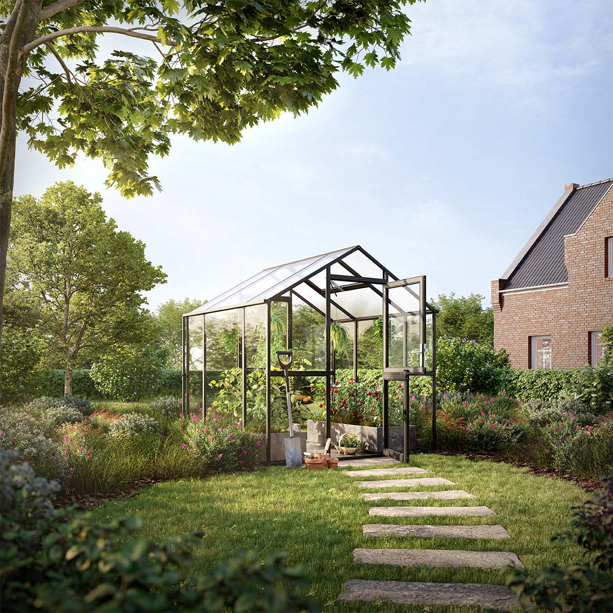 Drivhus - KGT Aptasia III small, Antracitgrå - 5,06 m²