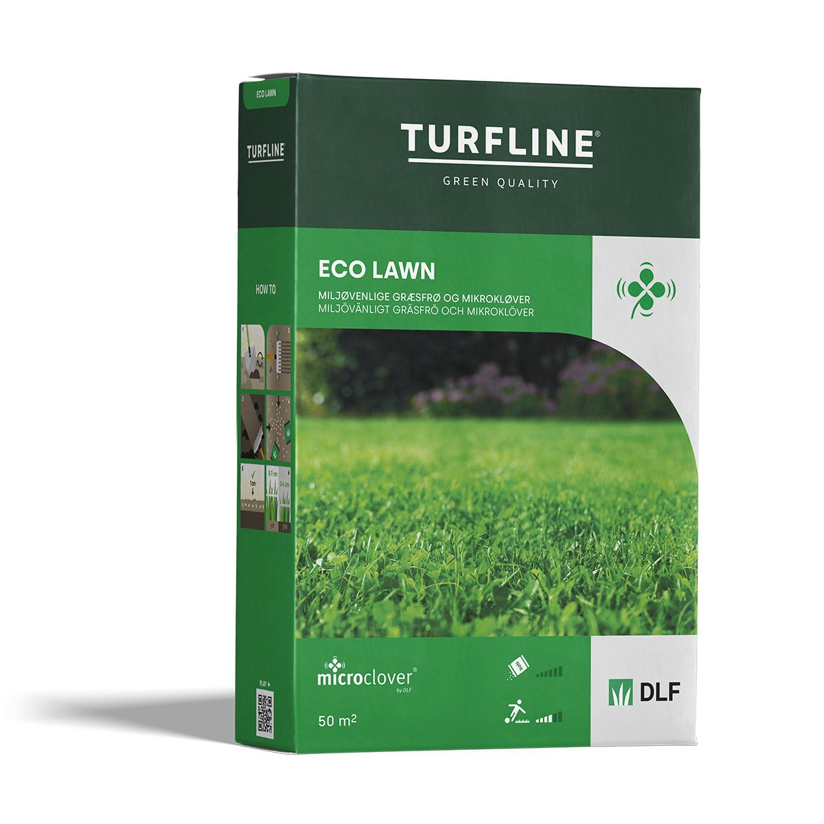 Grøn æske TURFLINE Eco Lawn græsfrø mikrokløver 50 m²
