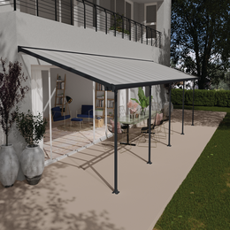 Terrasseoverdækning i aluminium til haven Moderne terrasseoverdækning i aluminium ved huset