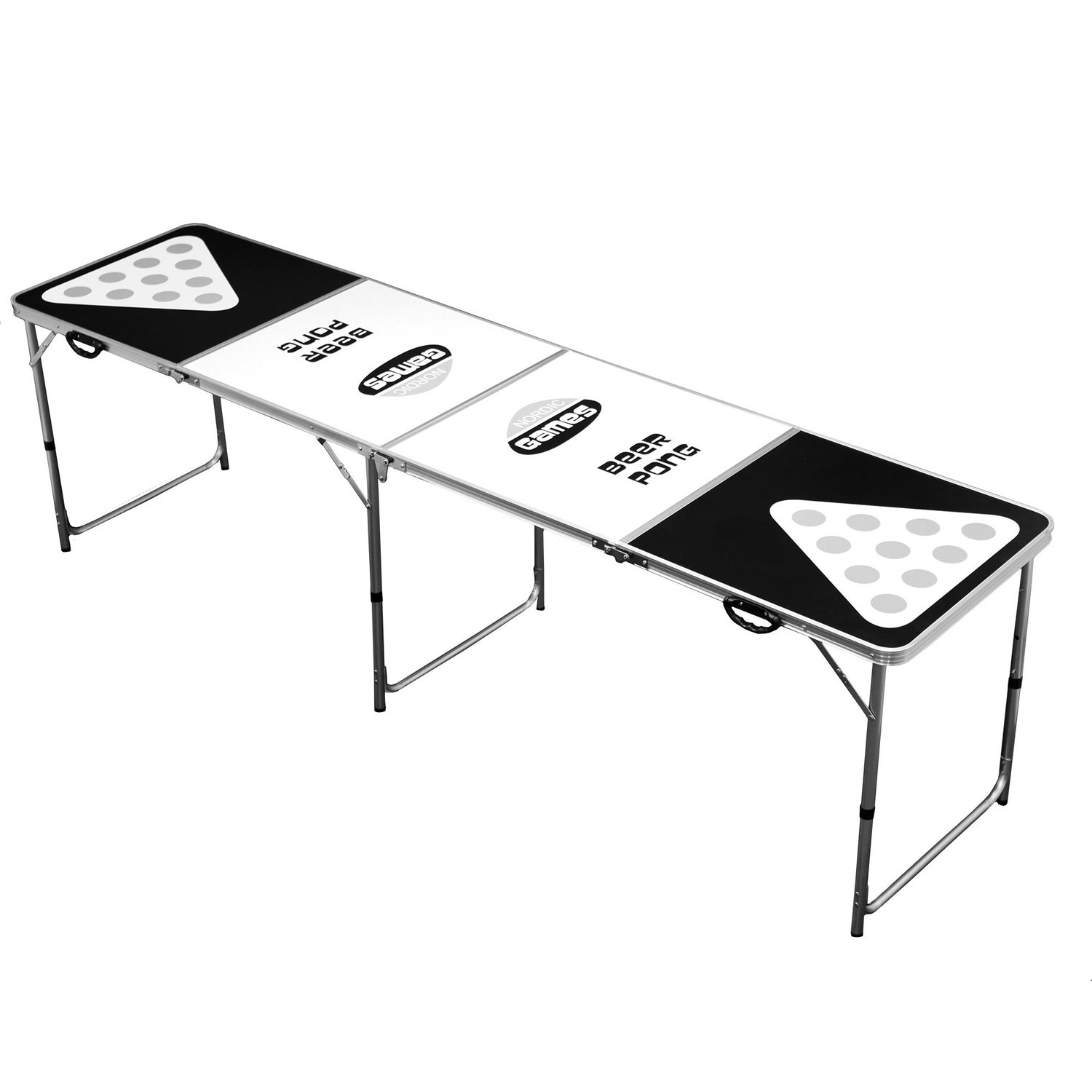 Foldbart beer pong bord med stativ og kopfelter