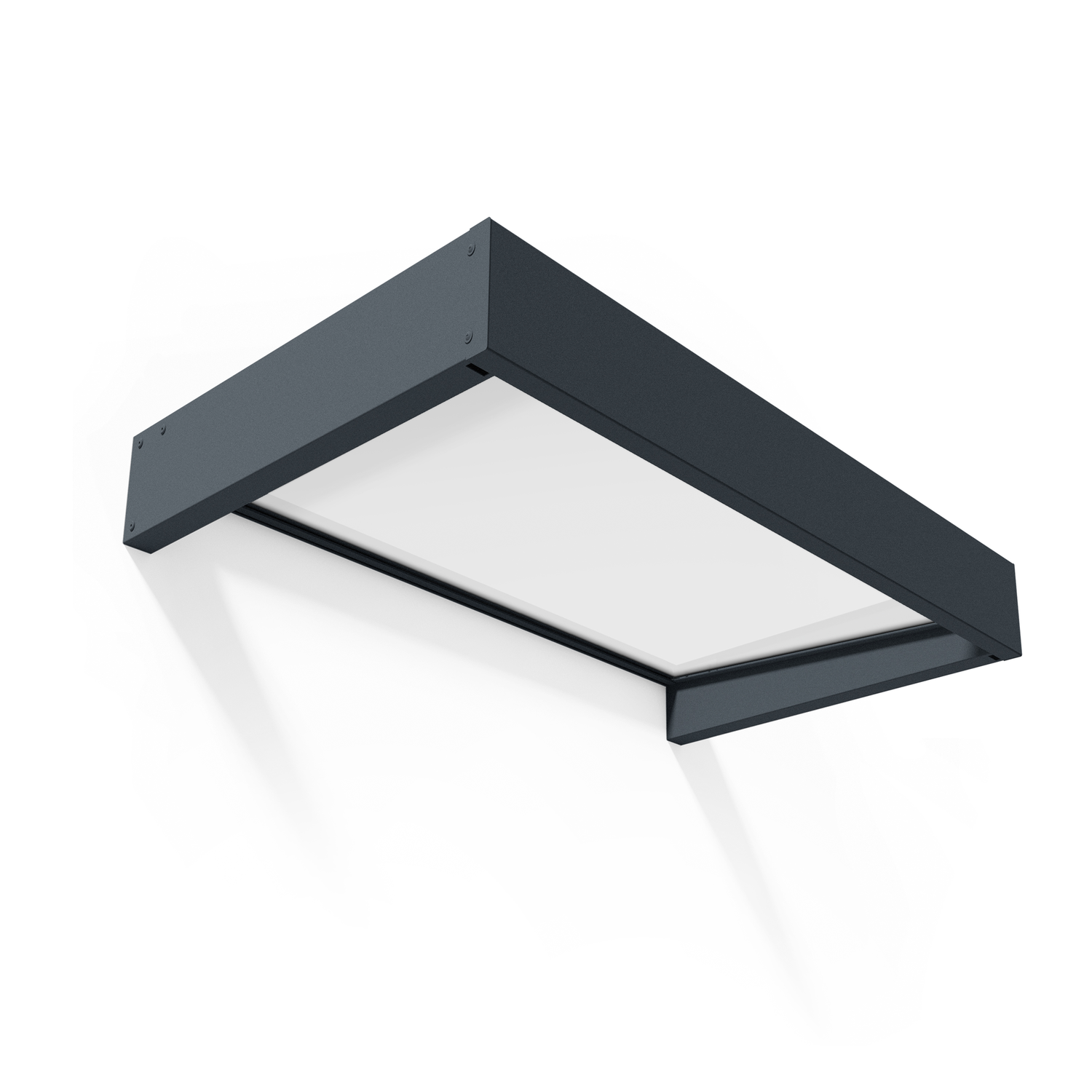 Rektangulær udendørs LED-væglampe, antracitgrå Moderne rektangulær LED-væglampe i antracitgrå metal
