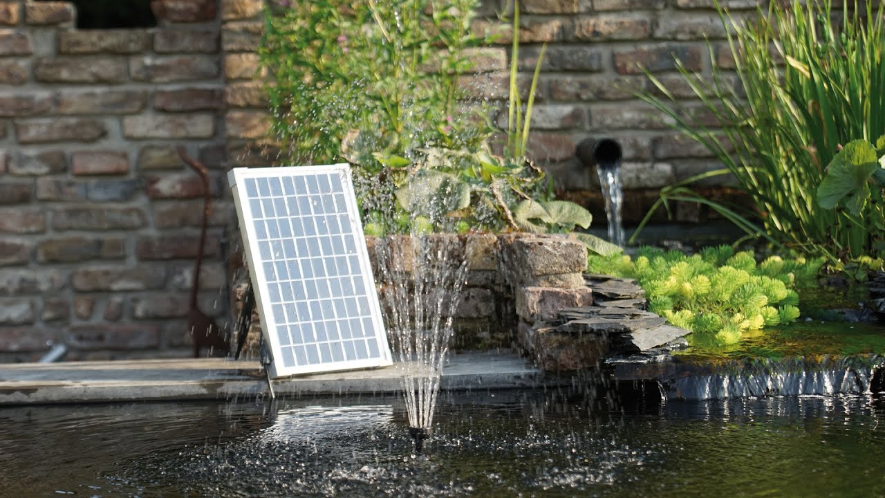 Ubbink SolarMax 600 solcelledrevet springvandspumpe til havedamme, 610 l/t, maks. 1,70 m løftehøjde, inkl. solpanel, 5 m kabel og udskiftelige dyser, fungerer direkte på sollys uden batteri