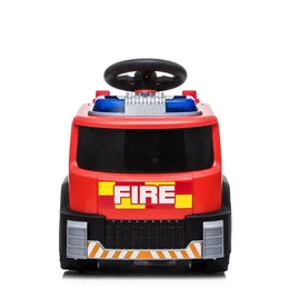 NORDIC PLAY Speed rød brandbil elbil til børn med 1 x 7,4V motor, blinkende lys og alarm – ideel 2-6 år Forside af rød NORDIC PLAY Speed brandbil elbil til børn med blinkende blå lys, rat og 'FIRE' mærke – 1 x 7,4V motor, enkel frem- og bakgear, topfart ca. 3 km/t