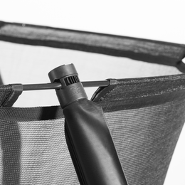 Detalje af robust ramme til trampolinsikkerhedsnet