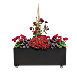 Sort plantekasse - 120 x 40 x 40 cm