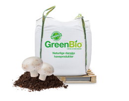 GreenBio champignonmuld i bigbag på palle Stor GreenBio bigbag med champignonmuld på palle