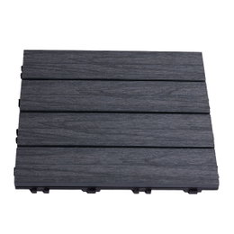 Terrasseflise komposit 30x30 cm 4-pak, antracitgrå HORTUS – holdbar træstruktur til terrasse og altan Terrasseflise komposit HORTUS 30x30 cm 4-pak i antracitgrå med naturlig træstruktur, vejrbestandig og skridsikker - ideel til terrasse, altan og udendørsområder
