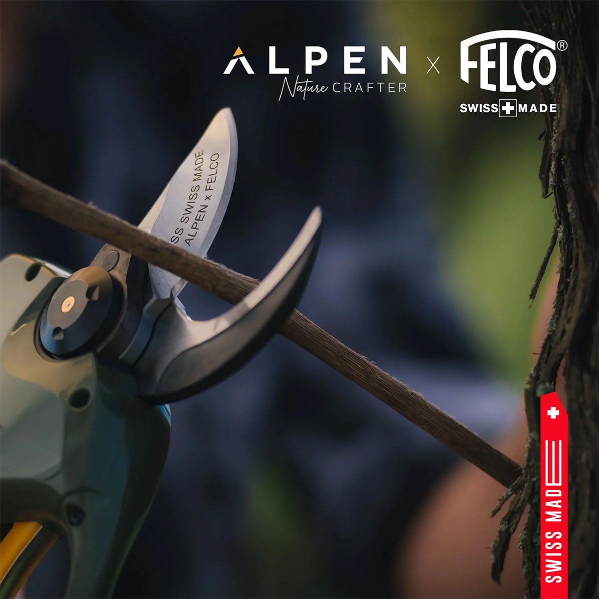ALPEN x FELCO elektrisk beskæresaks i brug