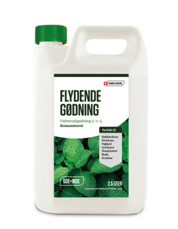 Flydende universalgødning 2,5 liter koncentrat Dunk med flydende universalgødning til planter