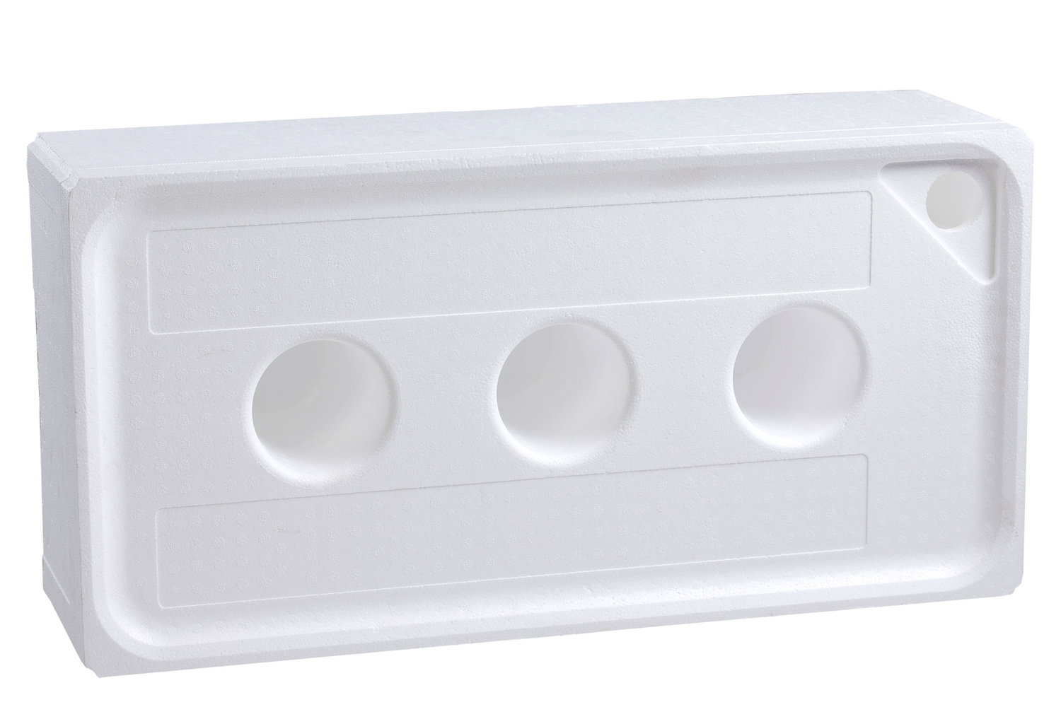 Hvid EPS-flaskeholder til transport Rektangulær hvid EPS-flaskeholder med 3 huller