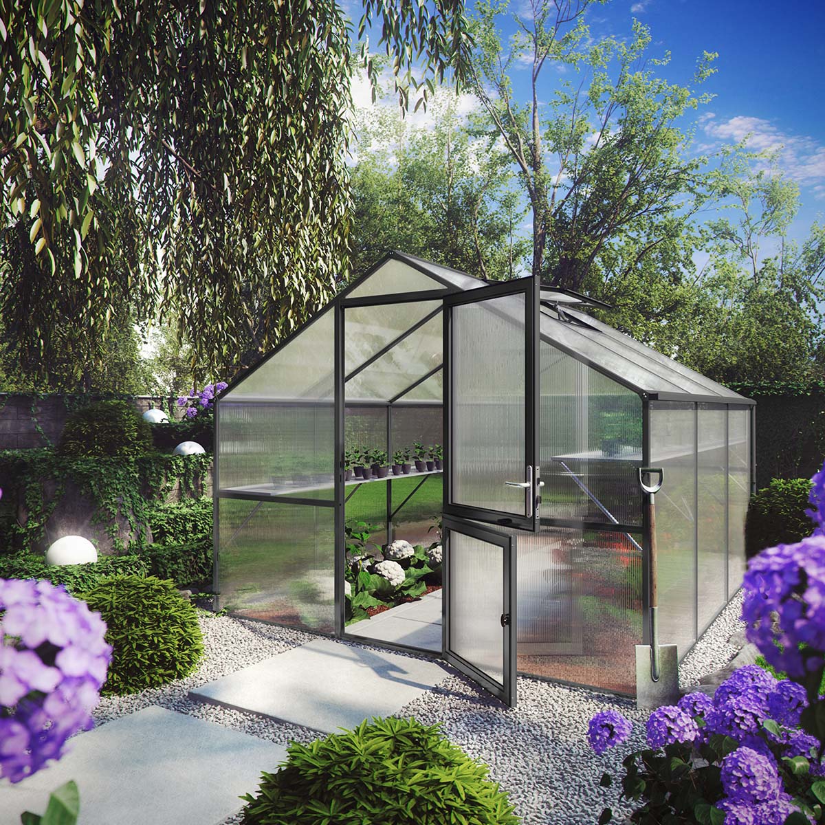 Drivhus - KGT Orchidee III, Antracitgrå - 9,6 m2