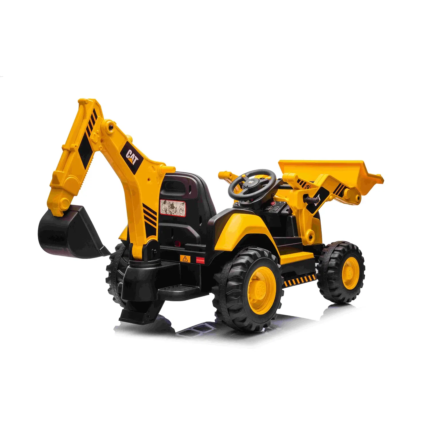 CAT® el-rendegraver 2 x 10,8V – Nordic Play elektrisk gravemaskine til børn Gul CAT® el-rendegraver fra Nordic Play med frontskovl og bagmonteret gravarm, 2 x 10,8V motorer, fjernbetjening 2.4 GHz, lyd, lys og MP3-afspiller – ideel til børn 3-6 år