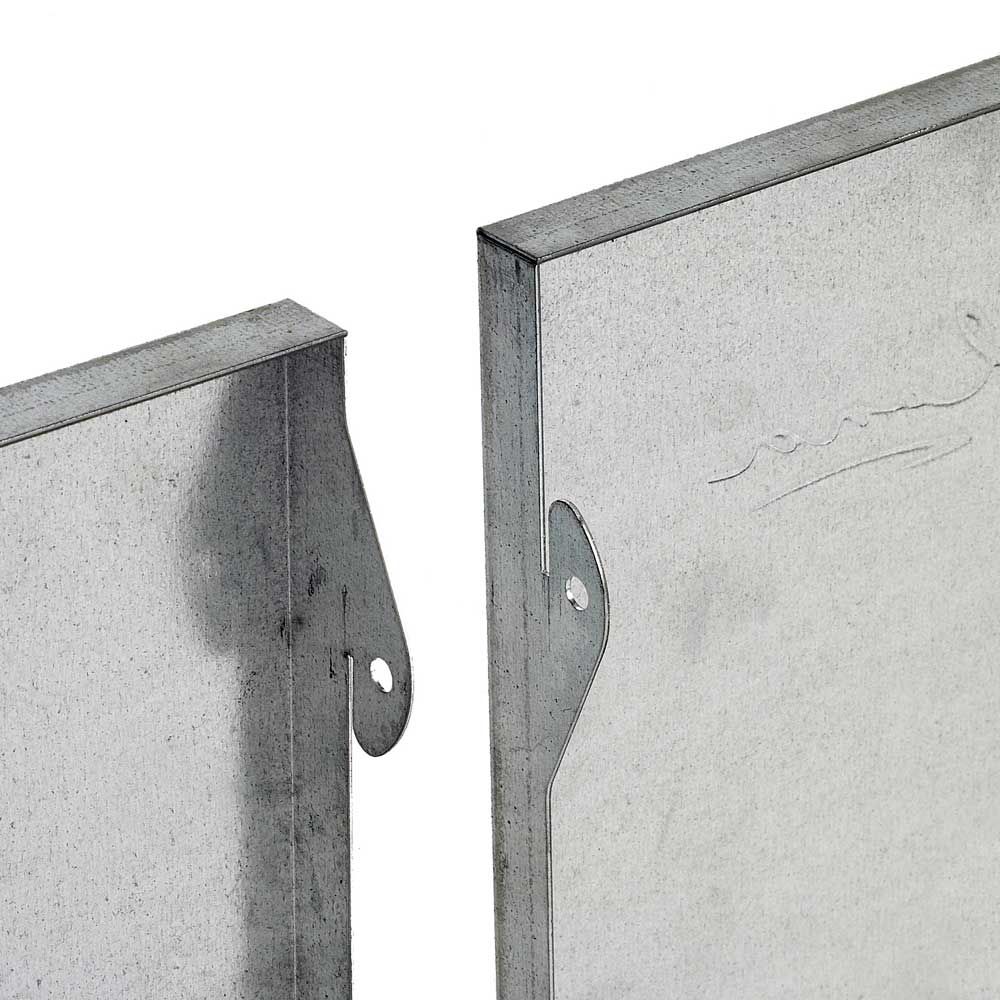 Vægophæng i galvaniseret stål med nøglehulsbeslag Galvaniserede stålplader med nøglehulsophæng til væg