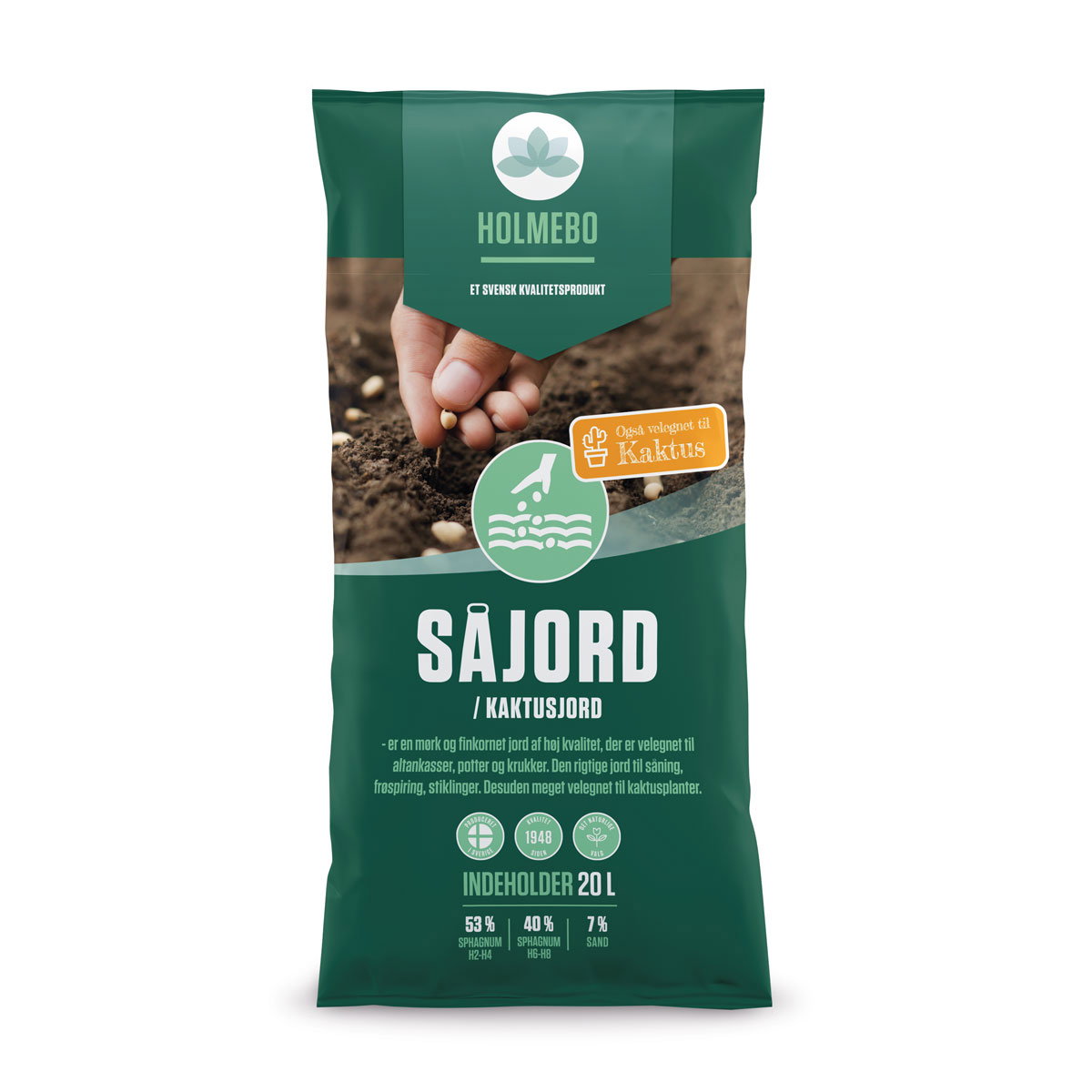 Grøn pose HOLMEBO såjord og kaktusjord 20 L