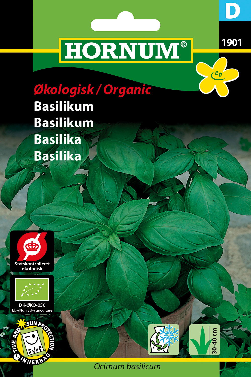 Økologiske basilikumfrø Hornum Hornum økologiske basilikumfrø Ocimum basilicum