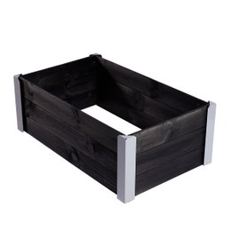 Kapilærskjuler grundmalet træ sort med metalhjørner 33 x 93 x 53 HORTUS HORTUS kapilærskjuler i sort grundmalet FSC-certificeret fyr- og grantræ med metalhjørner, kapillær vandingsfunktion til planter, krydderurter og grøntsager, mål 33 x 93 x 53 cm
