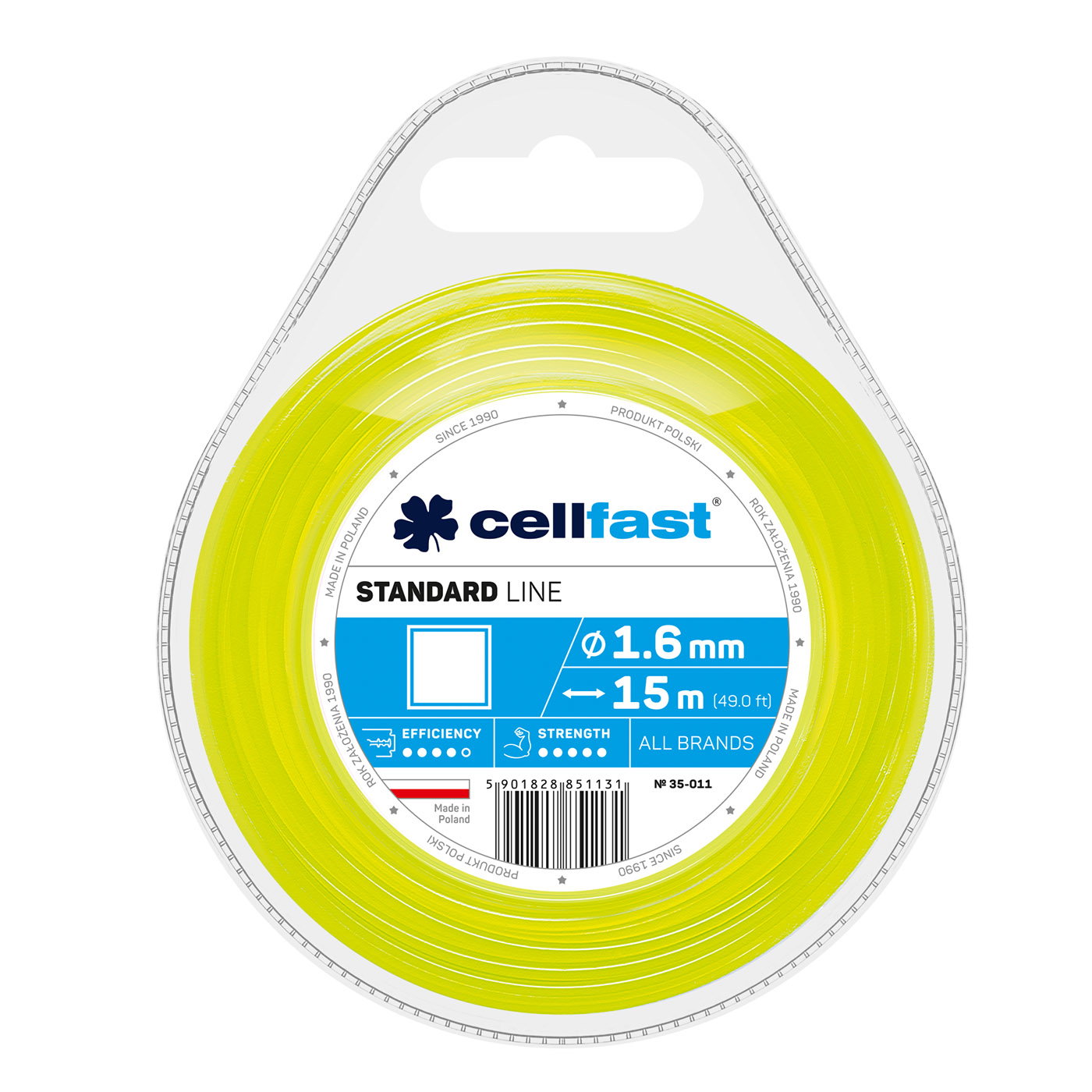 Cellfast Trimmersnor Ø1,6 mm, 15 meter