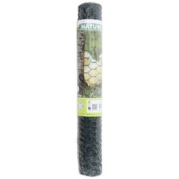 Nature galvaniseret hønsenet med PVC grøn, 13 mm - 50 cm x 3 m Galvaniseret hønsenet fra Nature med grøn PVC-belægning, 13 mm sekskantede masker, rulle 50 cm x 3 m – tæt net til beskyttelse af planter, bede og lette indhegninger
