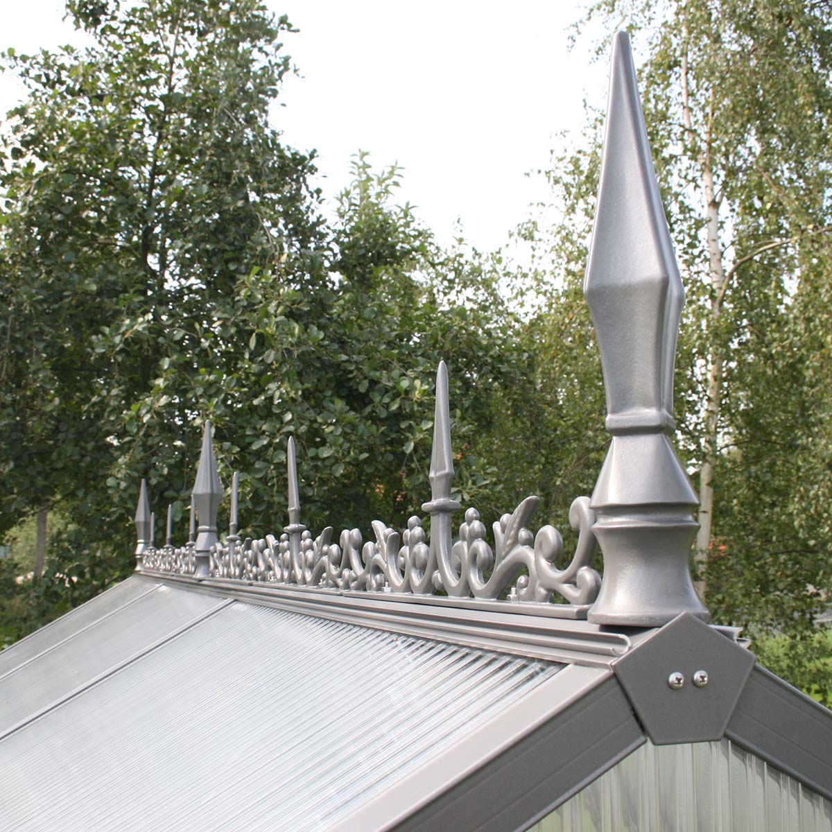 Rygningsdekoration til Drivhus - Model Typ III, Aluminium Natur