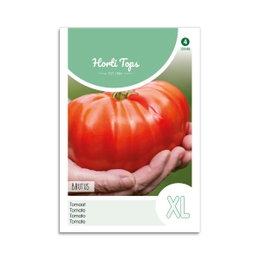 Horti Tops Brutus tomatfrø XL Frøpose med stor Brutus tomat i hænder