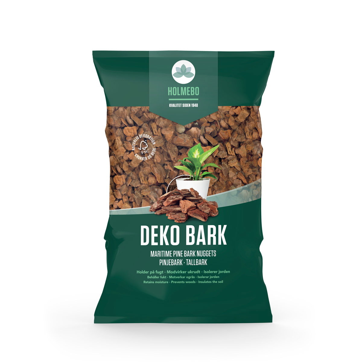 Pose Holmebo Deko Bark pinjebark til jorddække