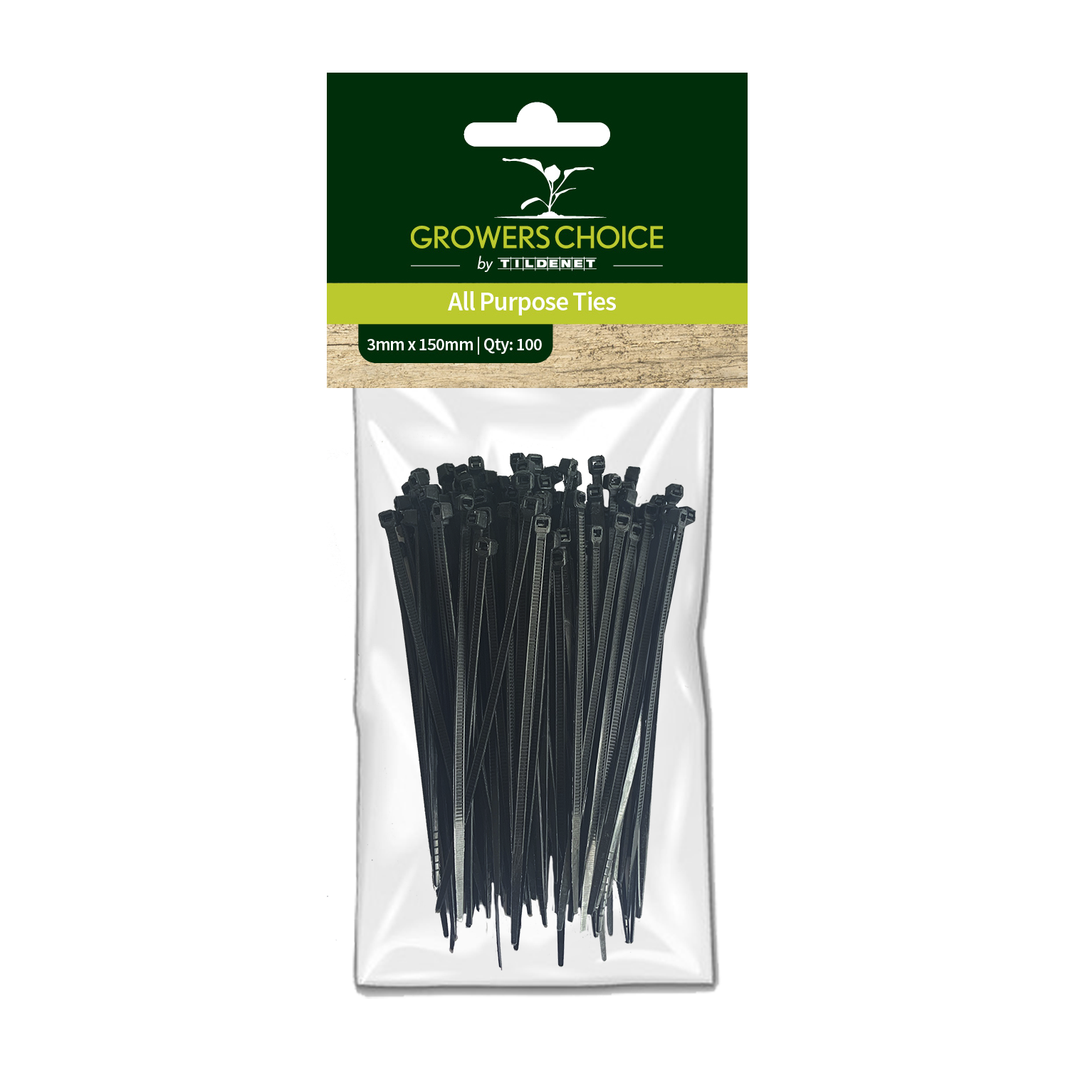 Pakke med 100 sorte Growers Choice strips