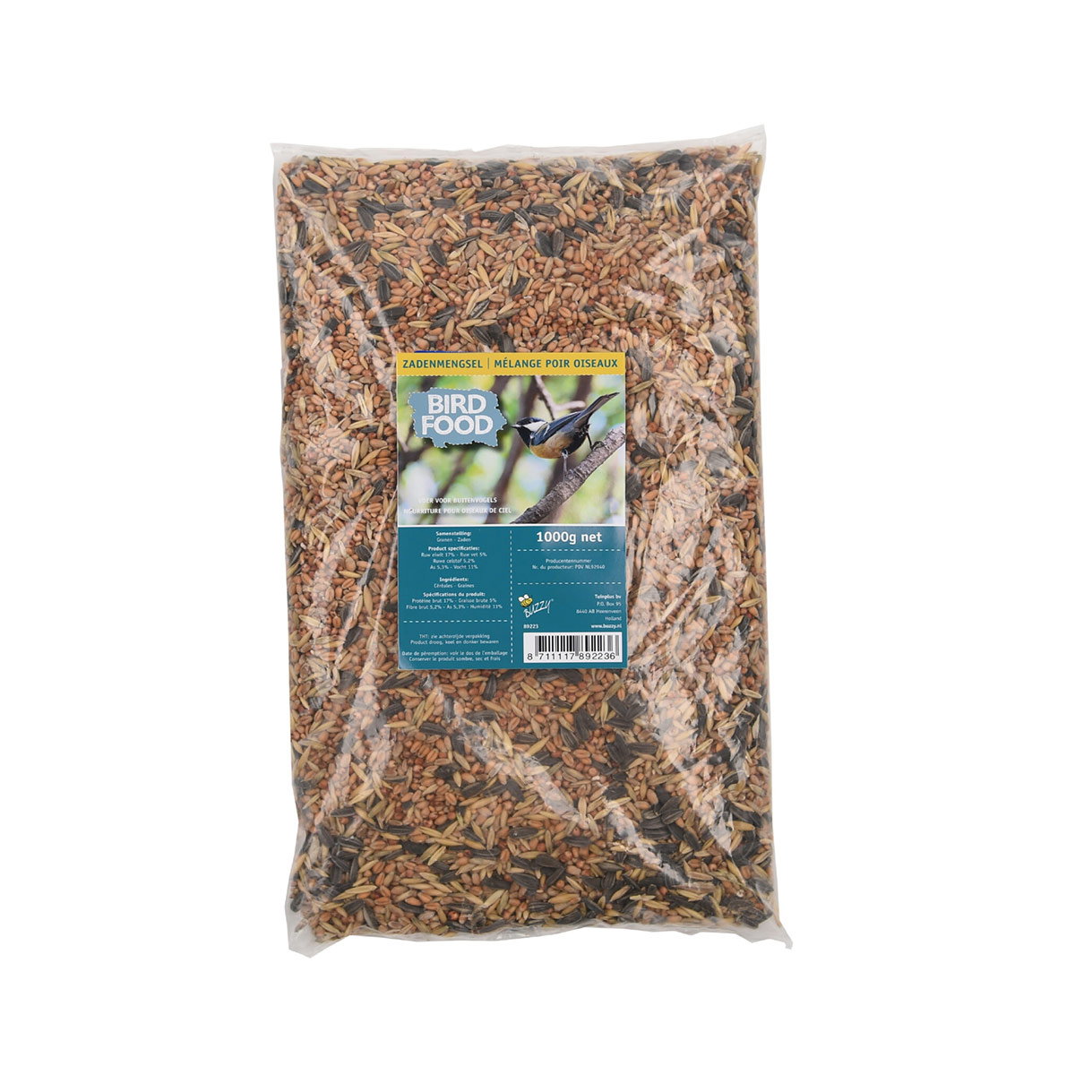 Pose med fuglefoder frøblanding 1 kg