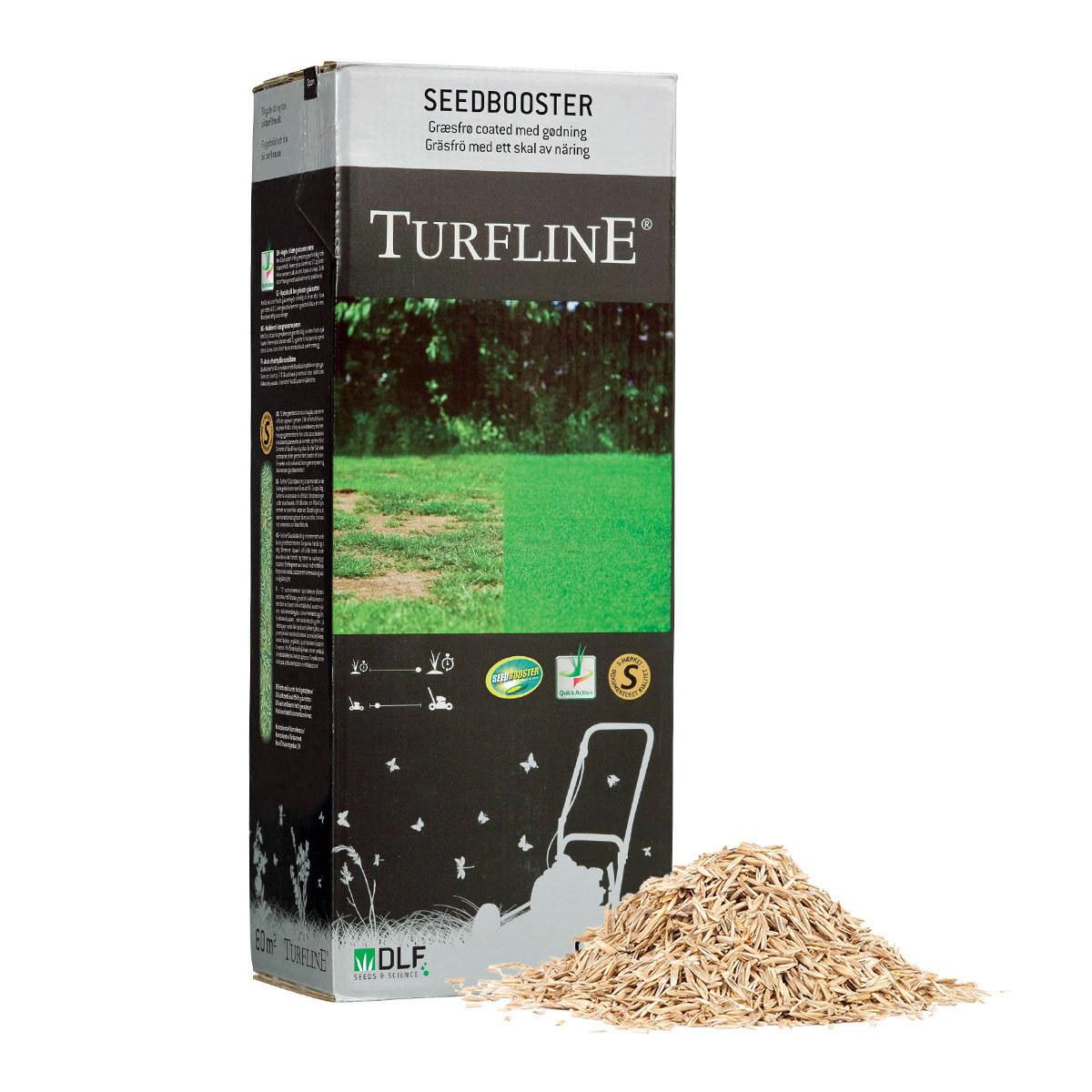 Turfline Seedbooster græsfrø i kasse til sund græsplæne