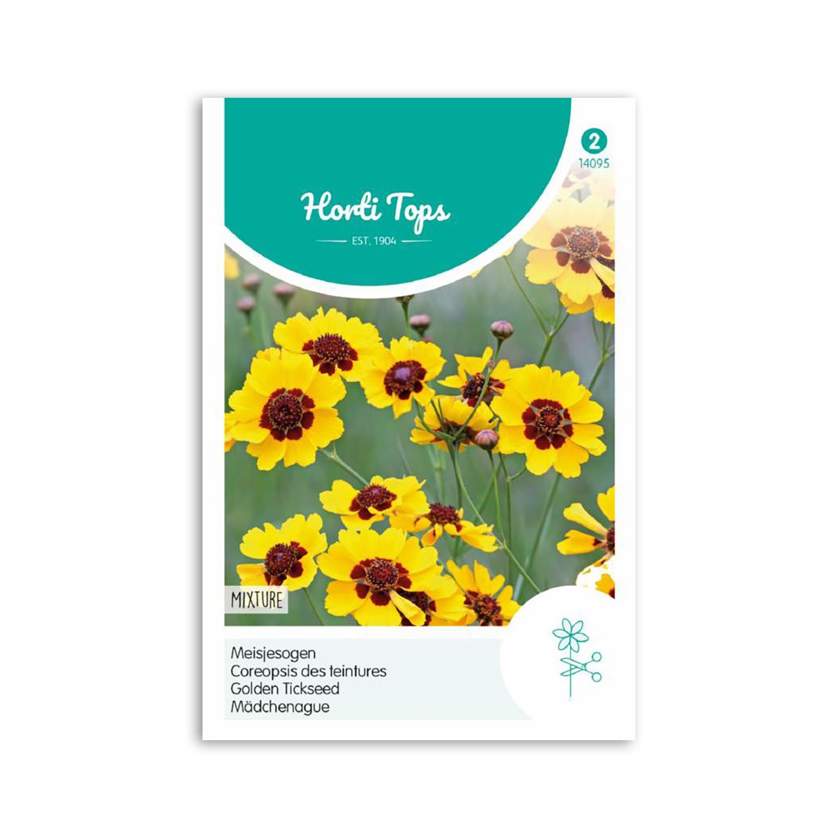 Horti Tops frø – gylden coreopsis mix Frøpose med gule coreopsis blomster fra Horti Tops