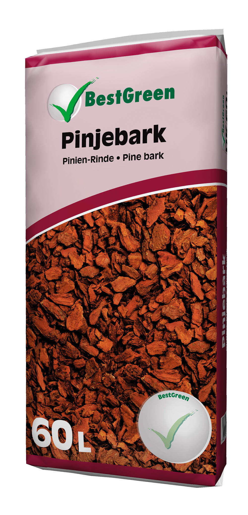 Sæk med BestGreen pinjebark 60 liter