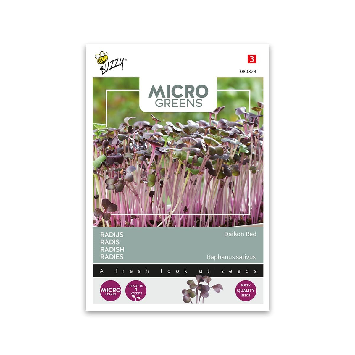 Frøpose med mikrogrønt radise Daikon Red